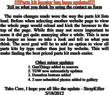 !!!Parts kit locator has been